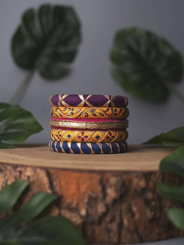 Pritha Handpainted Gotapatti Multicoloured Bangles